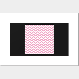 Light Pink Wavy Lines Repeat Pattern Posters and Art